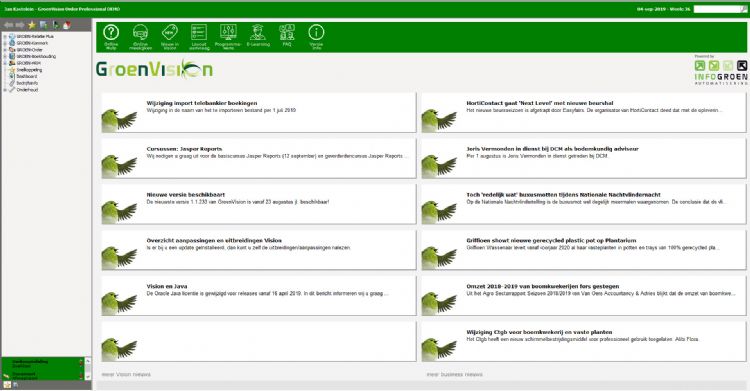 Startscherm Groenvision. Startscherm Groenvision.