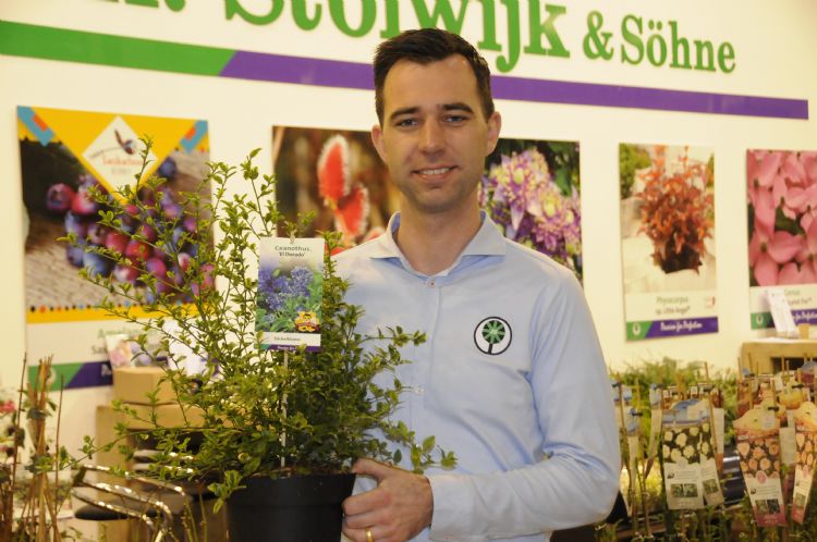 Johan Stolwijk met <i>Ceanothus</i> 'El Dorado'