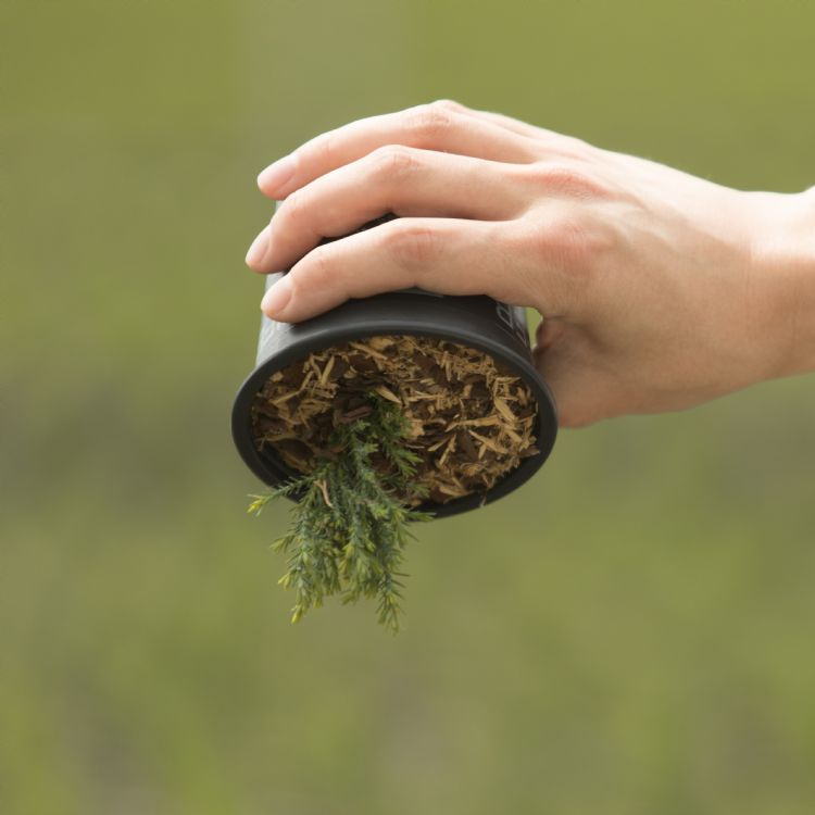 HBR-afdekmateriaal blijft liggen op de pot HBR-afdekmateriaal blijft liggen op de pot
