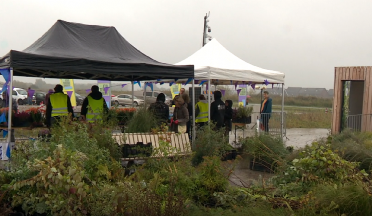 Op het Floriadeterrein werden zaterdag gratis planten uitgereikt aan Almeerders