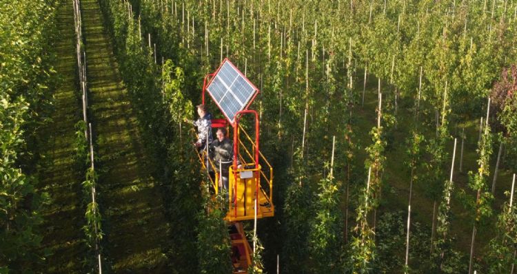 Nieuw: elektrisch snoeiplateau met 'zonnedak'