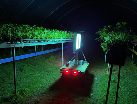 De UV-robot aan het werk