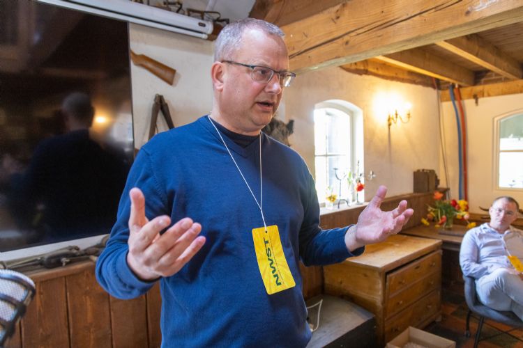 Marco Zevenhoven tijdens het congres Minder Veen