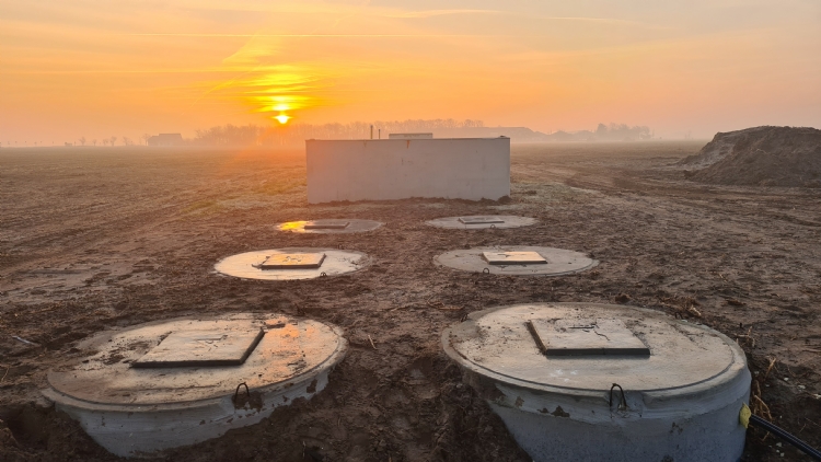 Peilputten van het project op Texel