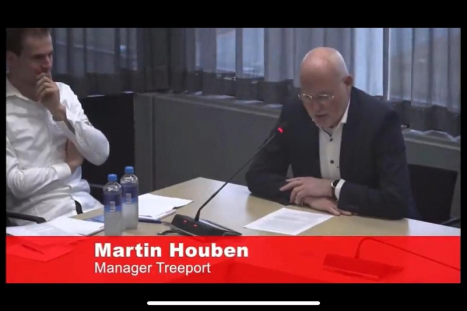 Screenshot van de commissievergadering